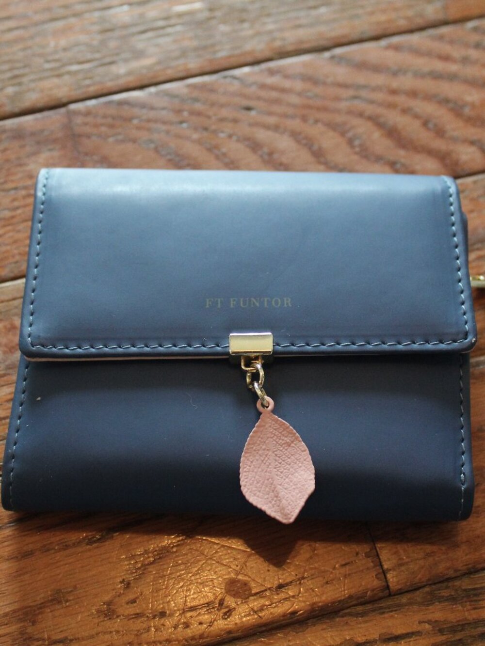 FT FUNTOR Wallet Women's Blue Small Compact Bifold Pocket RFID Blocking New